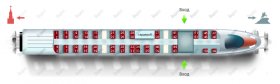 Схема вагона бизнес-класса (№1) поезда Сапсан